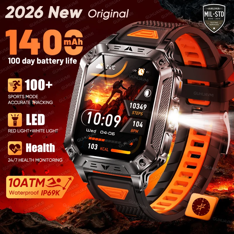 Reloj inteligente deportivo resistente estilo militar