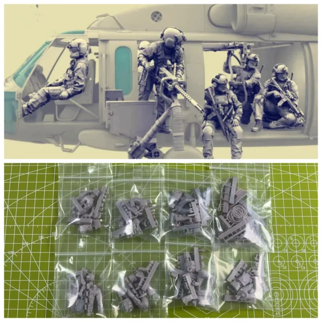 Kit modelo resina 1:35 paracaidistas fuerzas especiales (7 figuras)