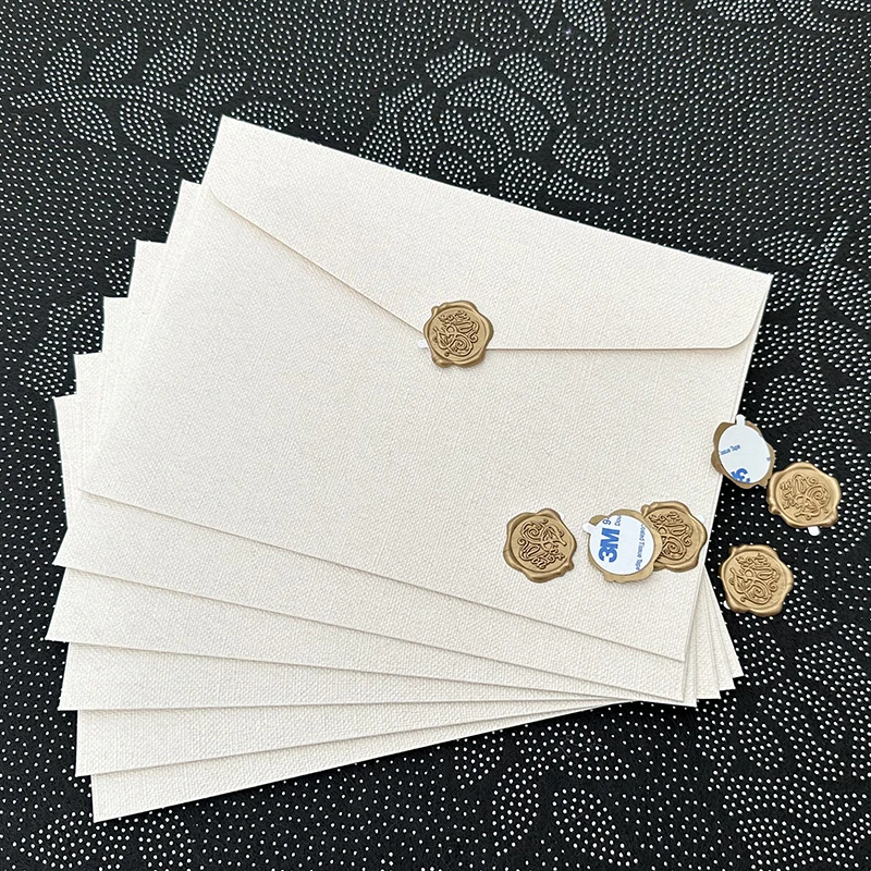 Sobres retro con textura de lino, pack 30