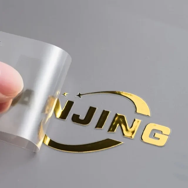 100 Uds Pegatinas transferencia 3D doradas y plateadas
