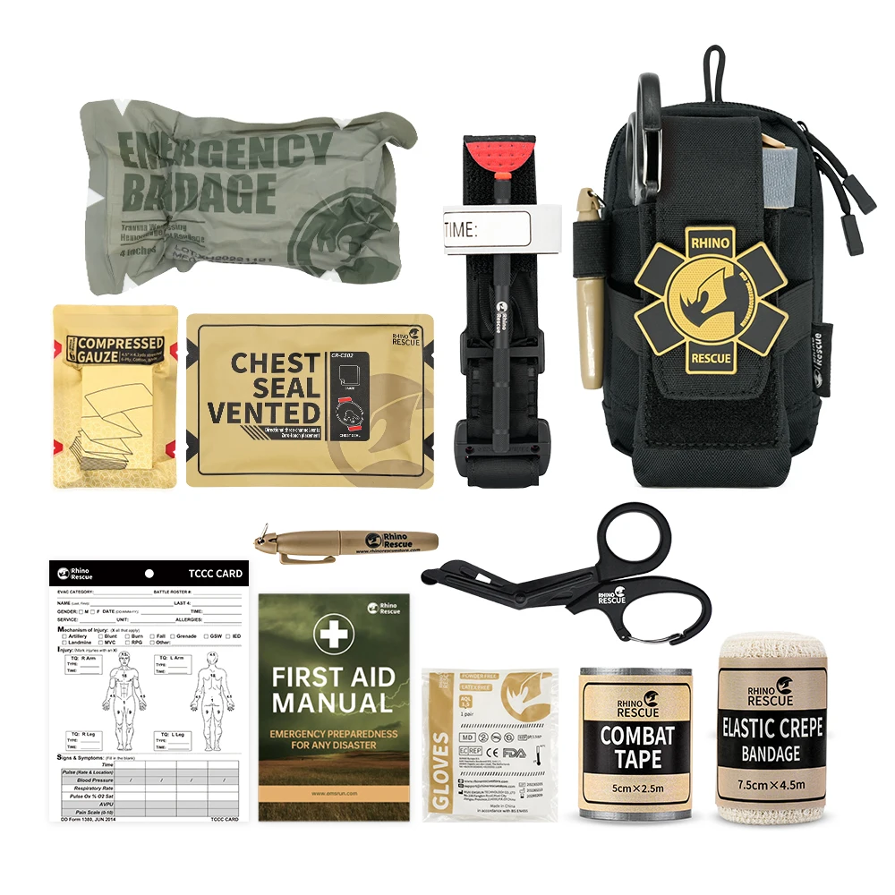 Rhino Rescue EDC Kit de primeros auxilios táctico Molle