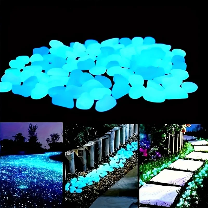 Guijarros luminosos de resina — 100 piezas