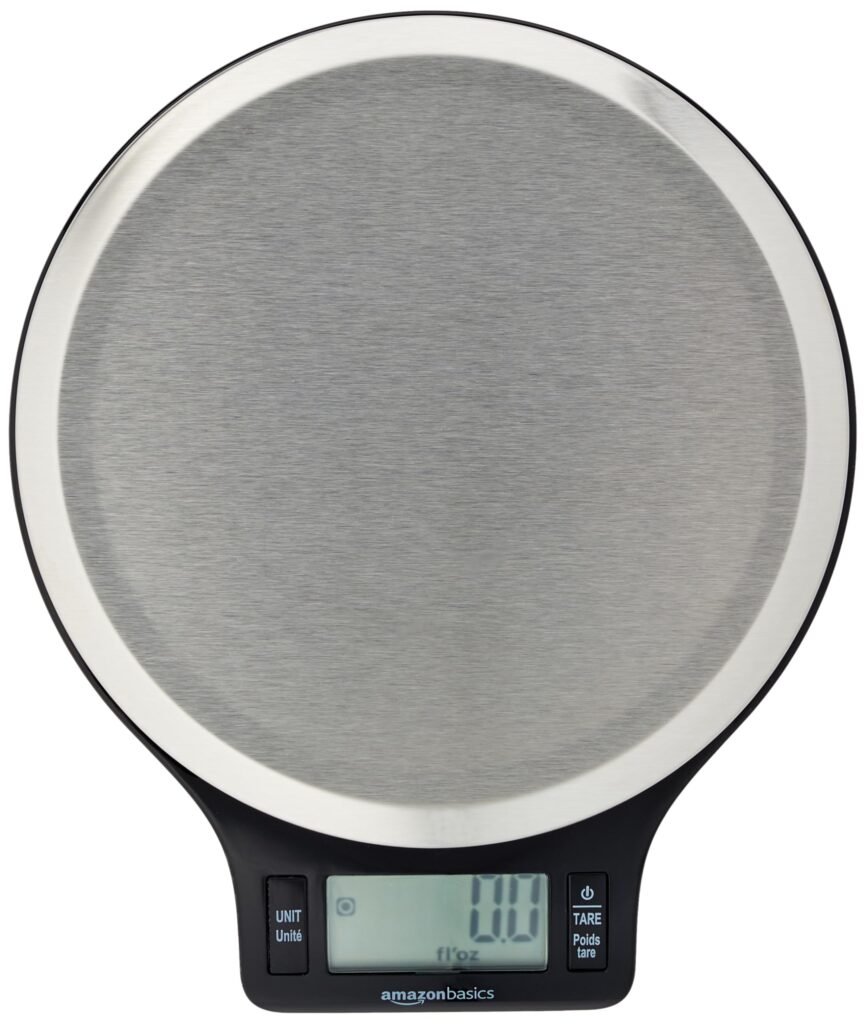 Amazon Basics Báscula de Cocina Digital con Pantalla LCD, sin bisfenol A (BPA)