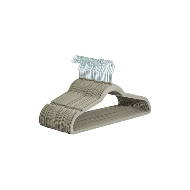 Amazon Basics Perchas de Terciopelo para Trajes - Paquete de 30, Gris