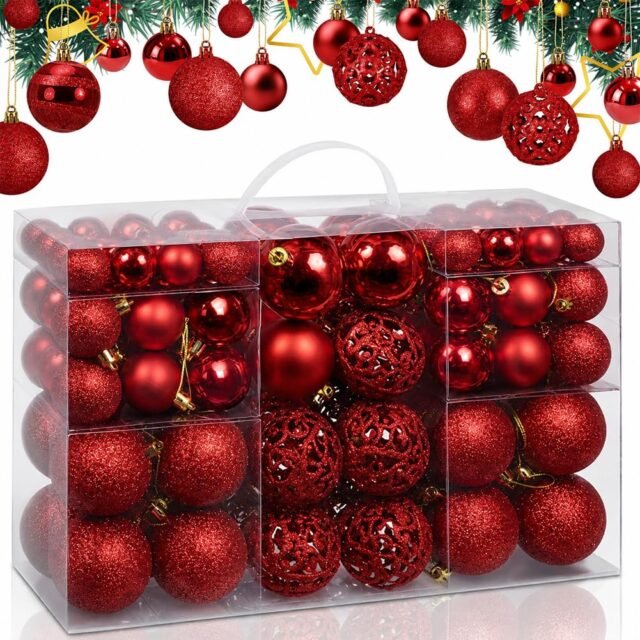 Bakaji Paquete de 100 Bolas de Navidad, diámetro 3/4/6 cm