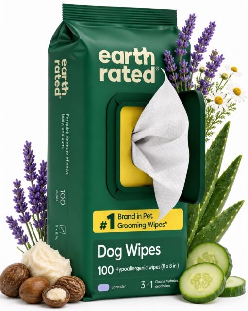 Earth Rated Toallitas hipoalergénicas para Perros, para Limpiar y Eliminar olores de Patas