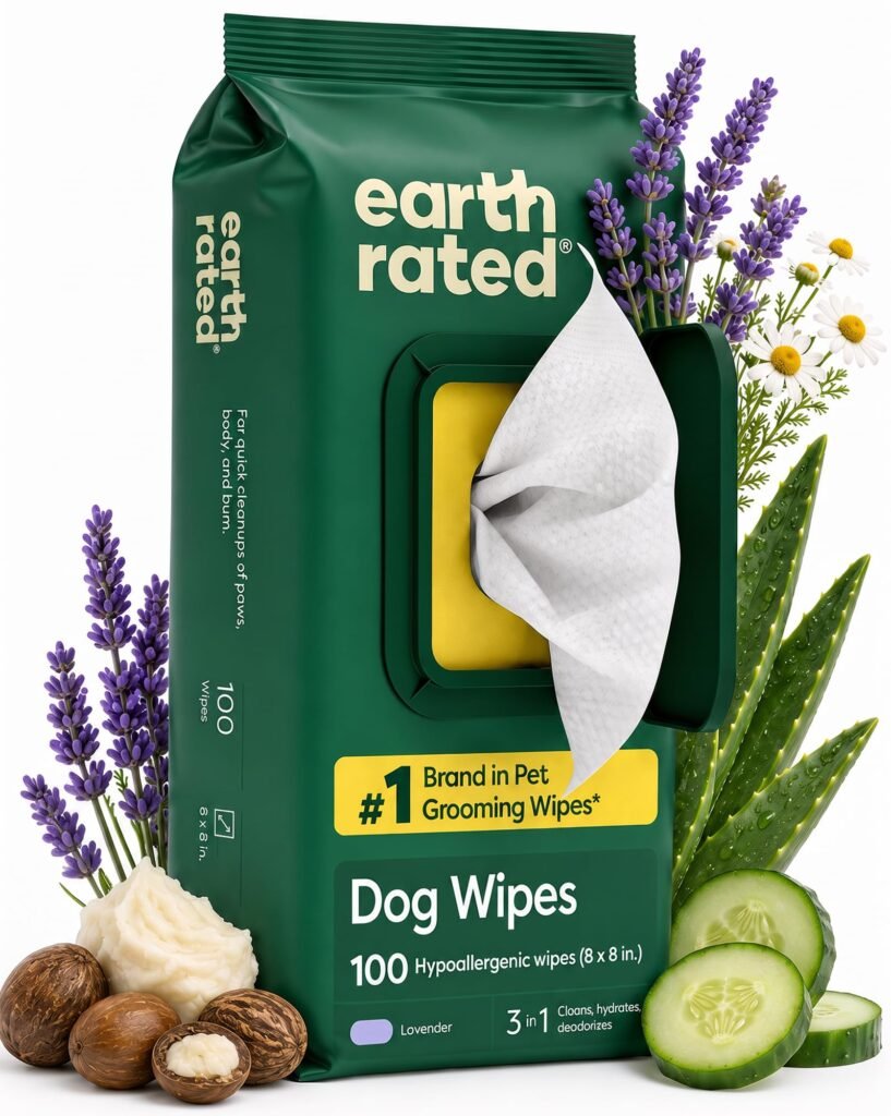 Earth Rated Toallitas hipoalergénicas para Perros, para Limpiar y Eliminar olores de Patas