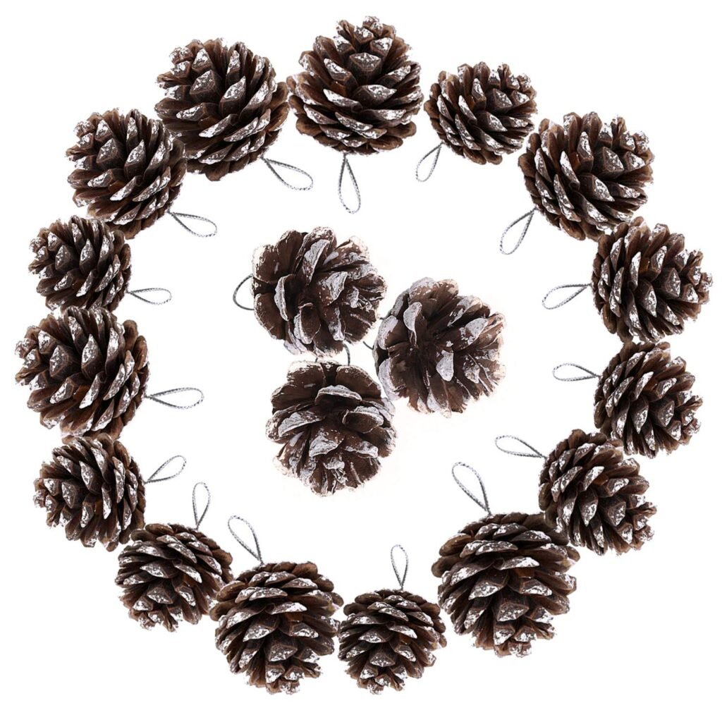 TRIXES Decoraciones de árbol de Navidad - 18PC Conos de Pino Colgantes - Guirnalda de