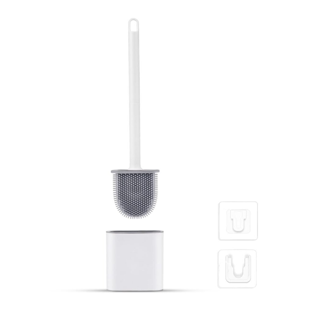 Ibergrif Escobilla WC, Escobillas de Baño Silicona con Soporte M34151-3