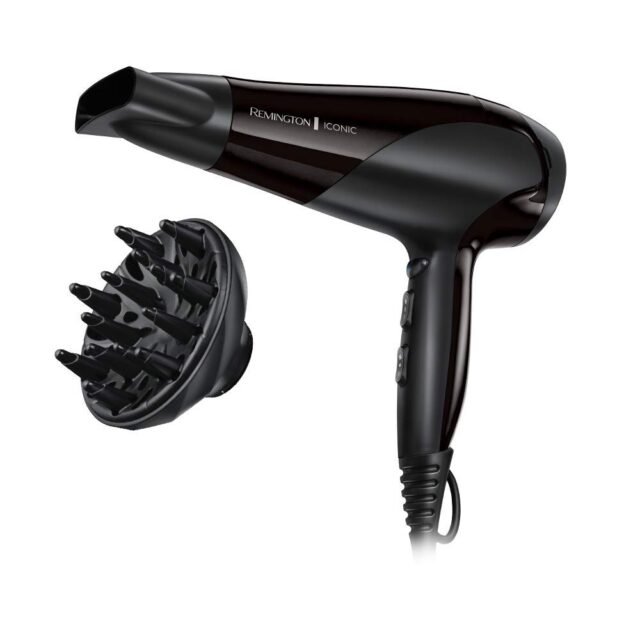 Remington Secador de Pelo Ionic Dry 2200, Iónico, Cabello Sin Encrespamiento, 2200 W