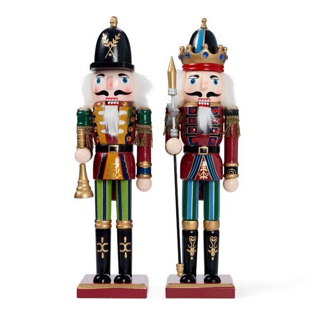 The TWIDDLERS 2 Figuras Grandes de Madera de Cascanueces de Navidad, 30 cm