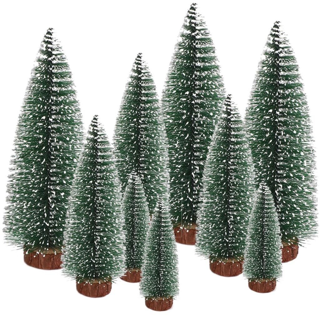 Mini Árbol de Navidad Miniatura Arbolitos de Navidad Artificial Pequeño con Bases de