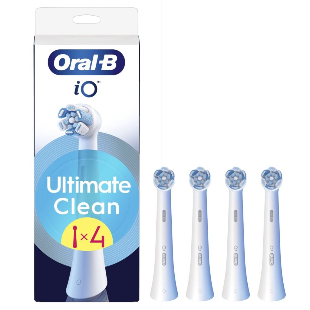 Oral-B iO Ultimate Clean Recambios Originales, Blancos, Pack de 4