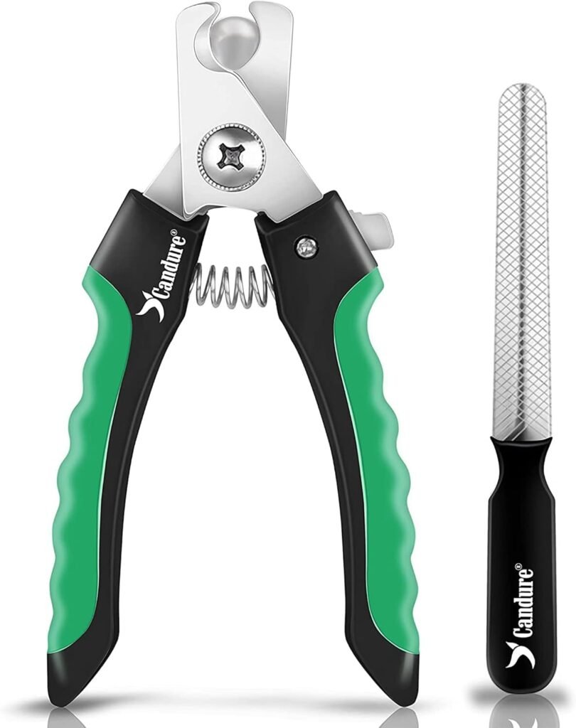 Candure Dog and Cat Nail Clippers with Safety Guard – Stainless Steel Professional Nail