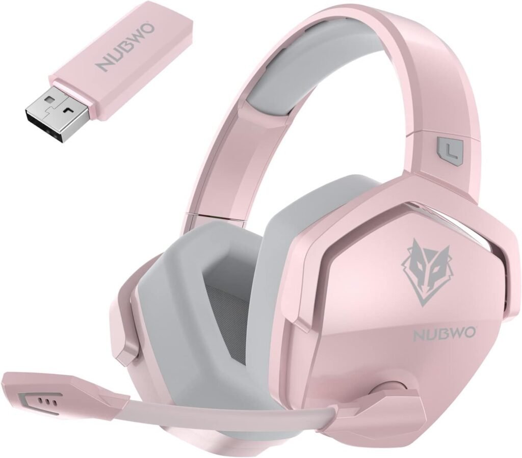NUBWO G06 Cascos Gaming Inalámbricos con Drivers de 50 mm para PC/Ps5/Ps4/NS/Mobile
