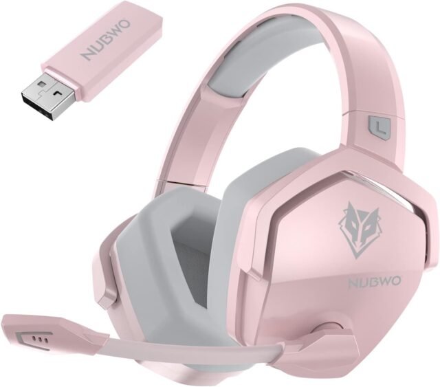 NUBWO G06 Cascos Gaming Inalámbricos con Drivers de 50 mm para PC/Ps5/Ps4/NS/Mobile