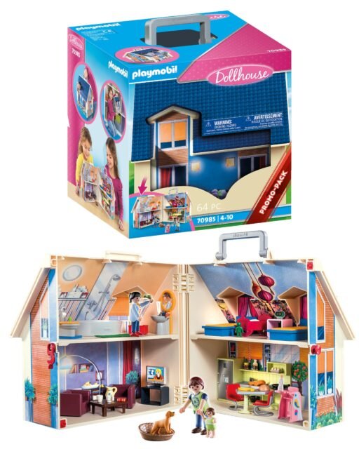 PLAYMOBIL Dollhouse 70985 Casa Muñecas Maletín con Mango Plegable