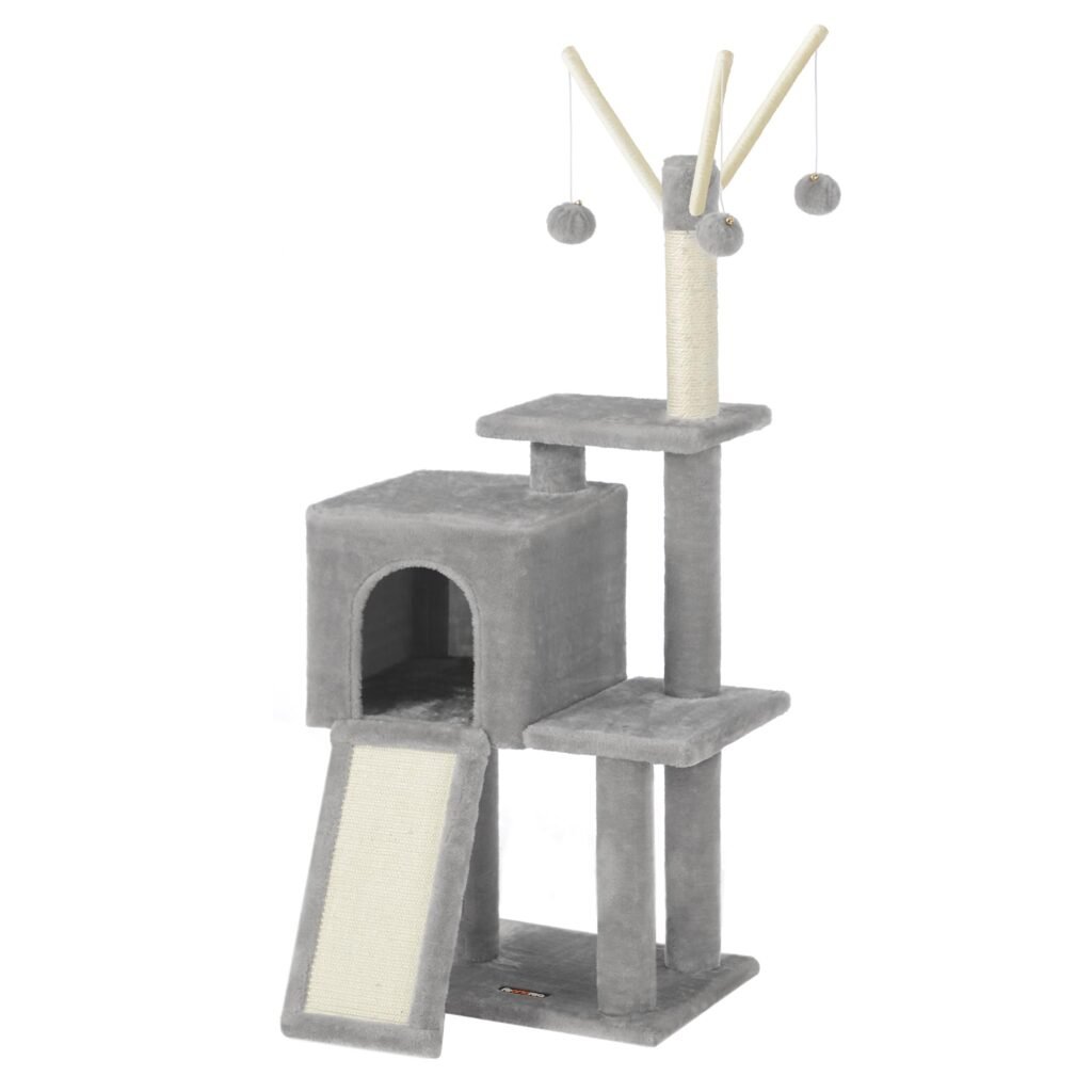 Feandrea Árbol de Gatos, Torre de Juegos, Gatito, Gris Paloma PCT143W01