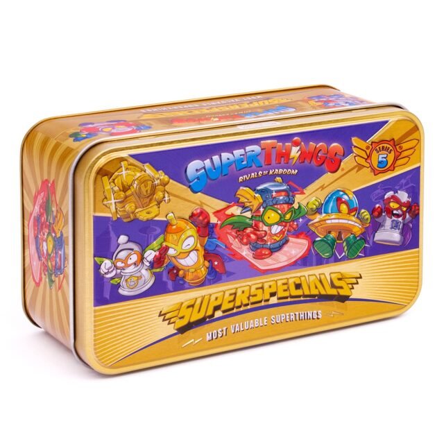SUPERTHINGS Lata Gold Serie 5, Incluye el ultrararo (Kid Fury), los 2 líderes Dorados