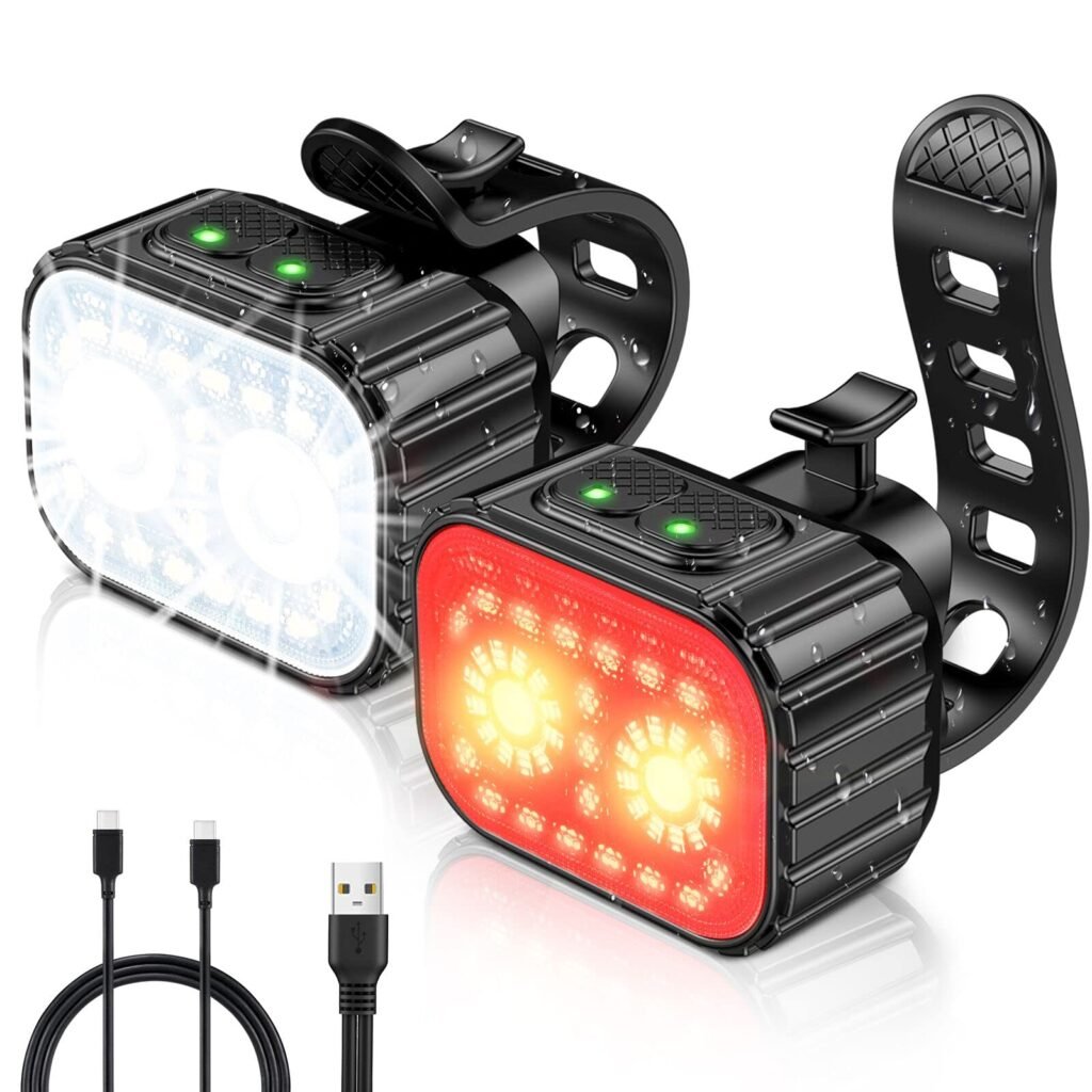 CIRYCASE Luz Bicicleta Potente LED, Luz Bici 8+12 Modos & USB Recargable