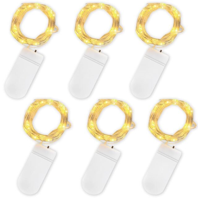 Jsdoin Cadena de Luces con Pilas, 20 LEDs 2M Alambre de Cobre Guirnaldas Luces Micro
