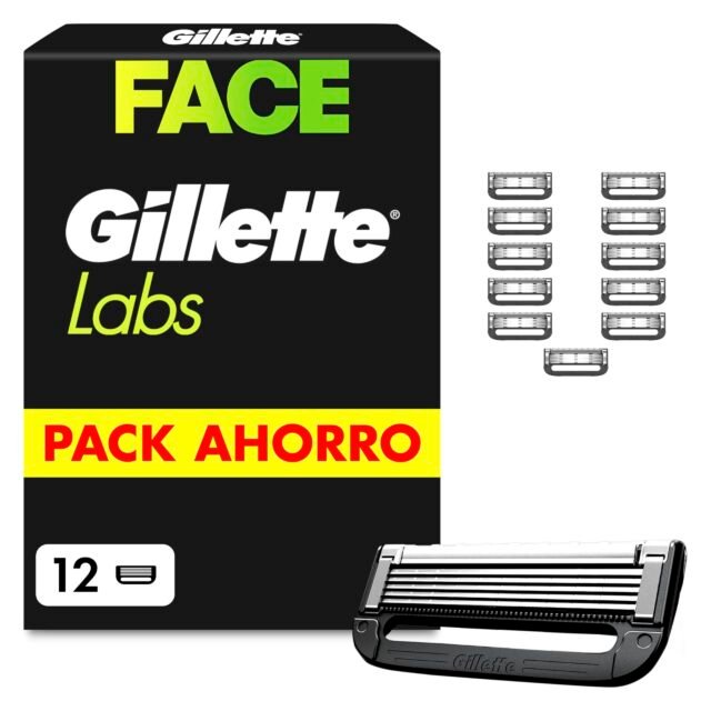 GilletteLabs Cuchillas de Afeitar Hombre, Pack de 12
