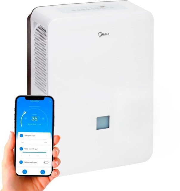 MIDEA Deshumidificador de humedad interior 50L/Dia, Depósito extraible de 6L, APP/Wifi