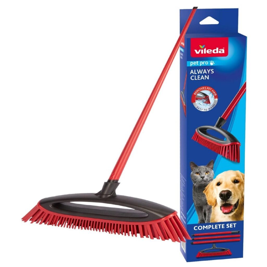 Vileda Escoba de Goma para pelos de Mascotas, Todo Tipo de Suelo