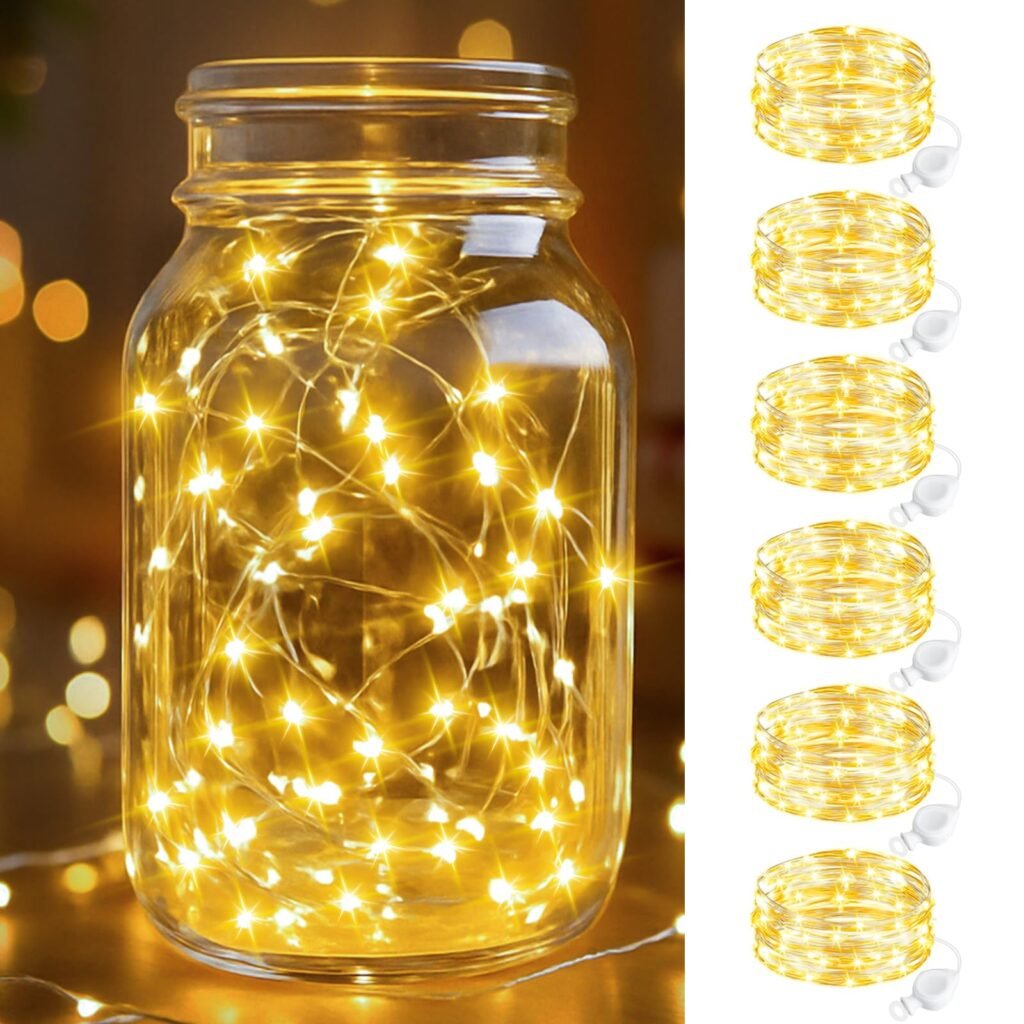 btfarm 6 Piezas Luces LED Pilas, 2M 20 LED Luces de Navidad con Pilas
