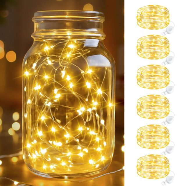 btfarm 6 Piezas Luces LED Pilas, 2M 20 LED Luces de Navidad con Pilas