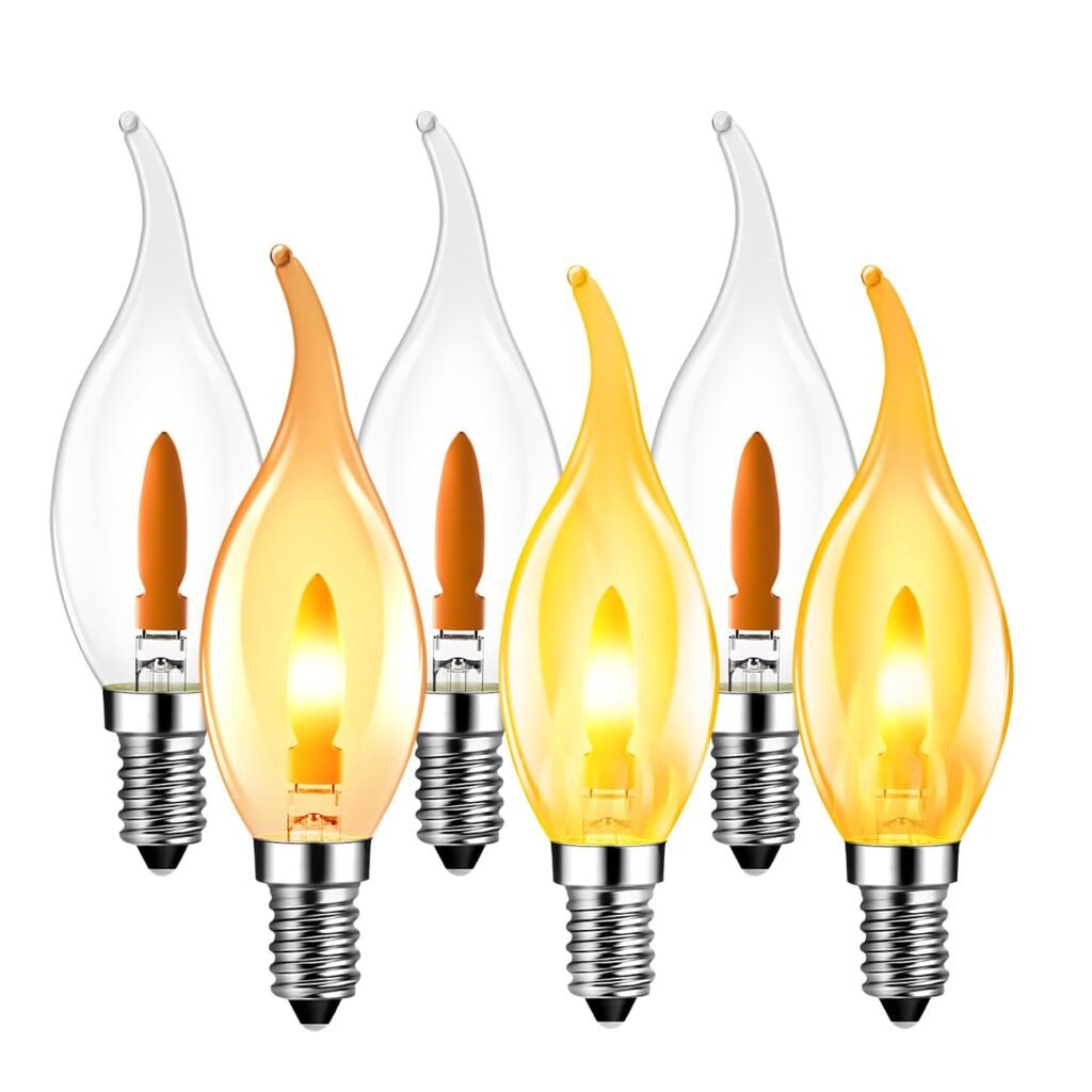 LVWIT Bombilla LED con Llama, Bombilla Retro con Llama Parpadeante E14