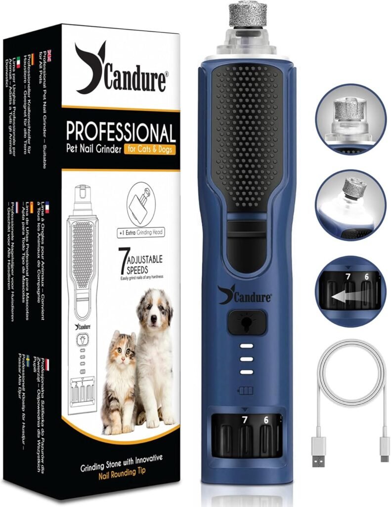 Candure Dog and Cat Nail Clippers with Safety Protector – Stainless Steel Professional