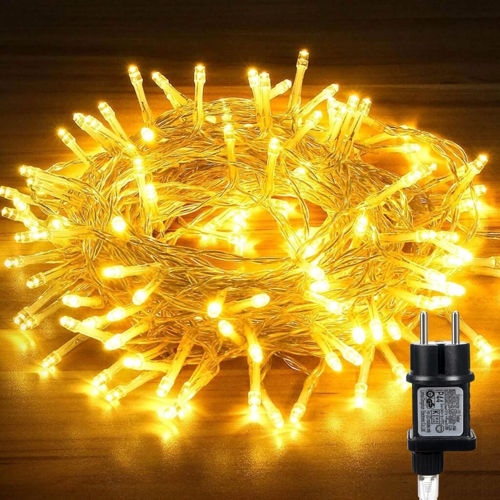 Hoteril Guirnalda luces Exterior,10M Navidad Led,Impermeable Luces Terraza