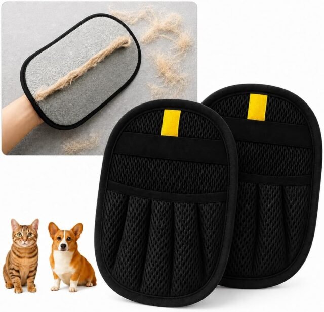 Pack of 2 Pet Hair Remover Gloves for Dogs and Cats
