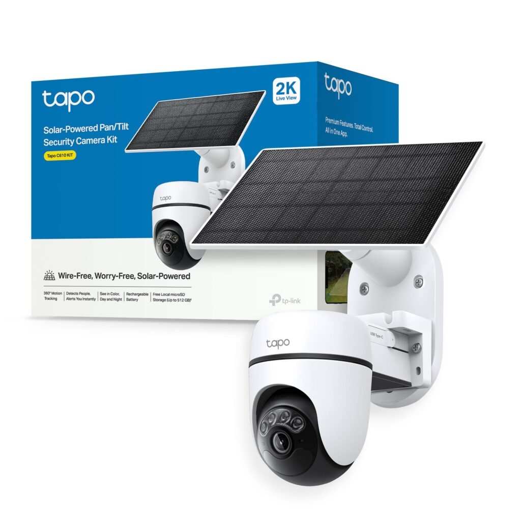 Tapo C610 Kit - Cámara Vigilancia WiFi Exterior 360º, Panel Solar, 2K 3MP