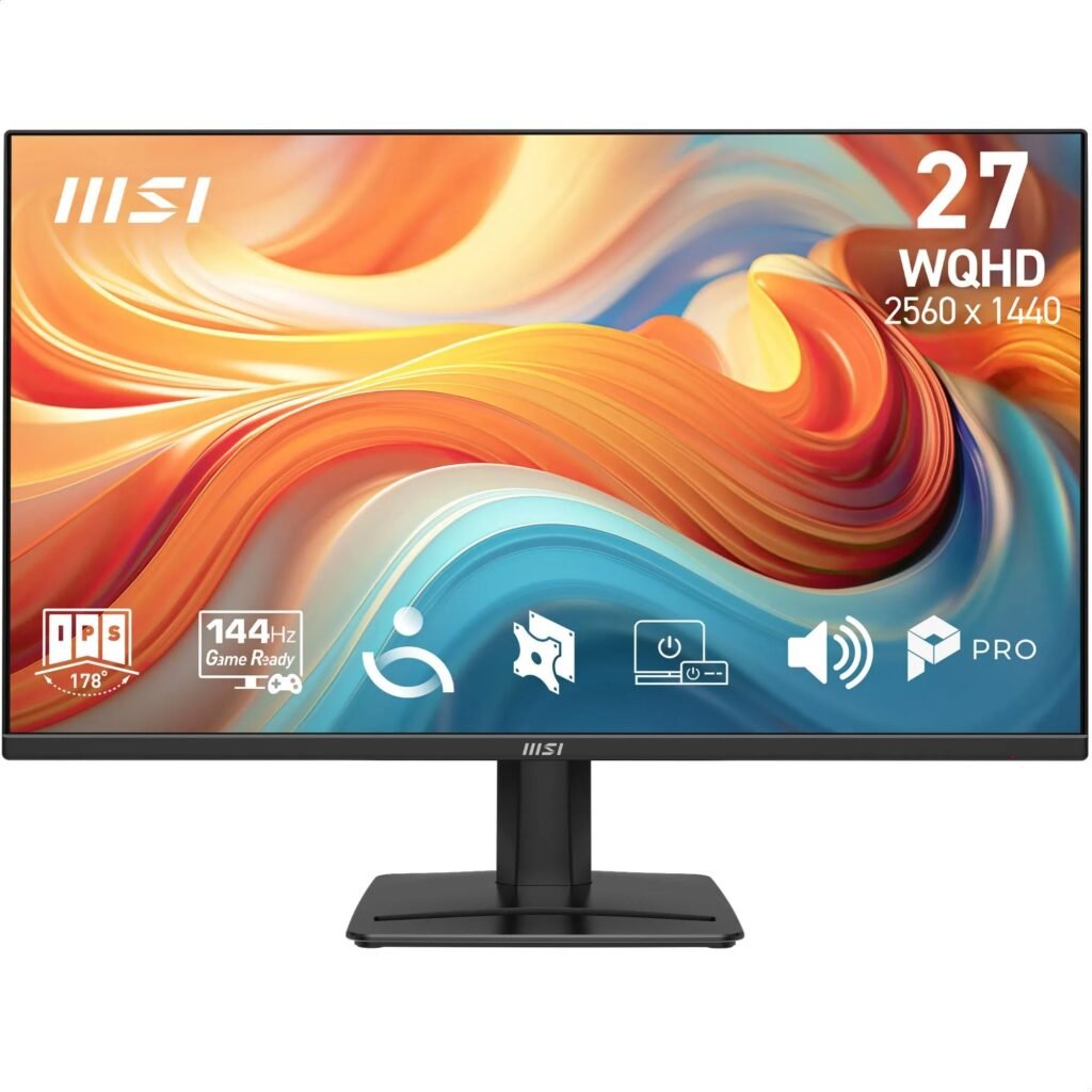 MSI Pro MP275QA E14 de 27" WQHD, 2560 x 1440 IPS, 144 Hz, 1 ms, Compatible con HDR