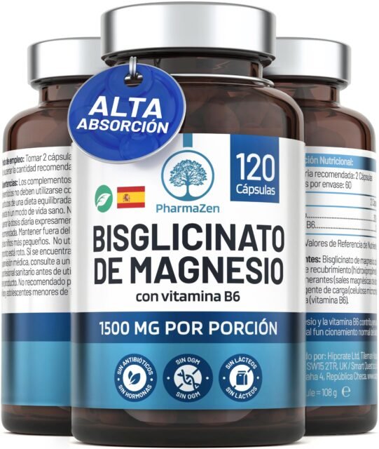 Bisglicinato de Magnesio 1500 mg con vitamina B6 - Sueño y energía