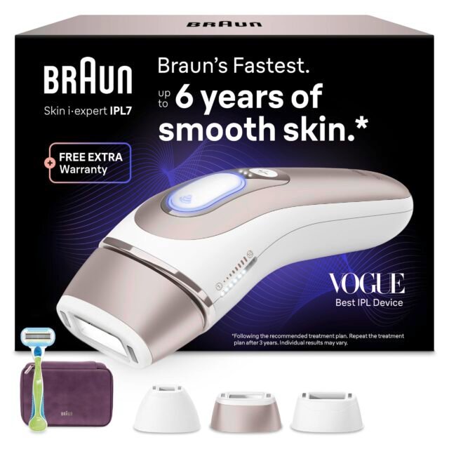 Braun Depiladora Luz Pulsada Smart IPL Skin i·expert, PL7263, Blanco/Bronce