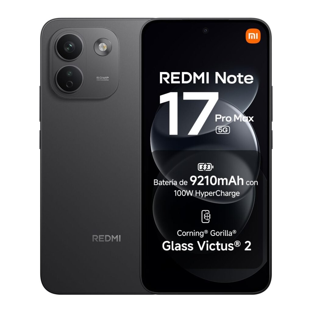 REDMI Note 17 Pro MAX 5G, Smartphone 8+256GB, Negro, batería de 9210mAh
