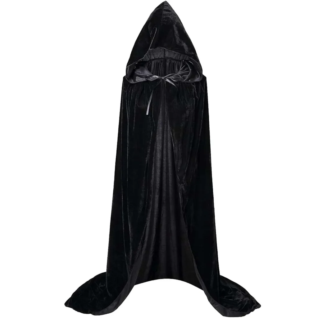 Capa de terciopelo con capucha larga para cosplay unisex