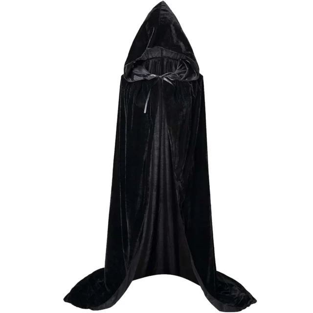 Capa de terciopelo con capucha larga para cosplay unisex