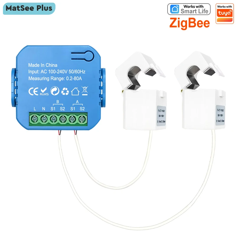 Medidor de Energía Bidireccional ZigBee de 2 canales