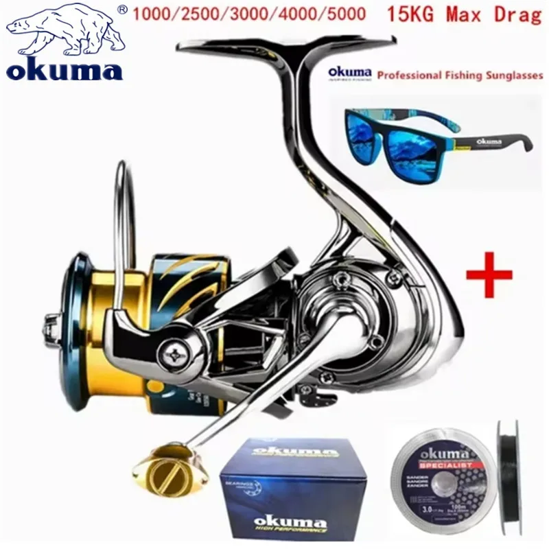 Okuma carrete metálico anticorrosión para pesca (1000-5000)