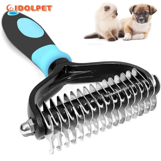 Cepillo profesional doble cara para eliminar pelo de mascotas