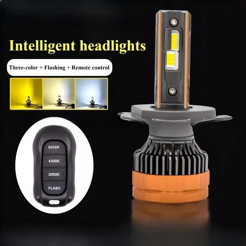 2 uds faros LED tricolor H4 con control remoto