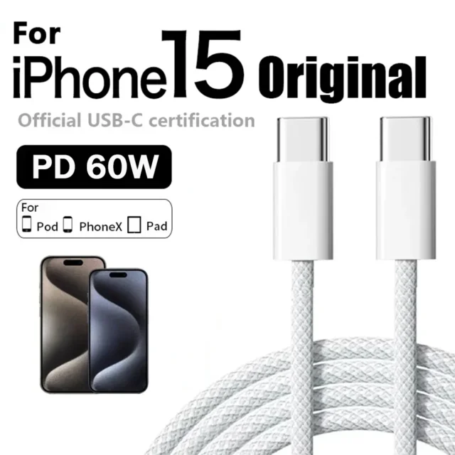 Cargador rápido 60 W con cable USB-C a USB-C