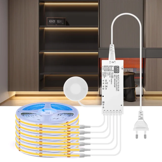 Tira LED COB con sensor de movimiento y atenuador táctil