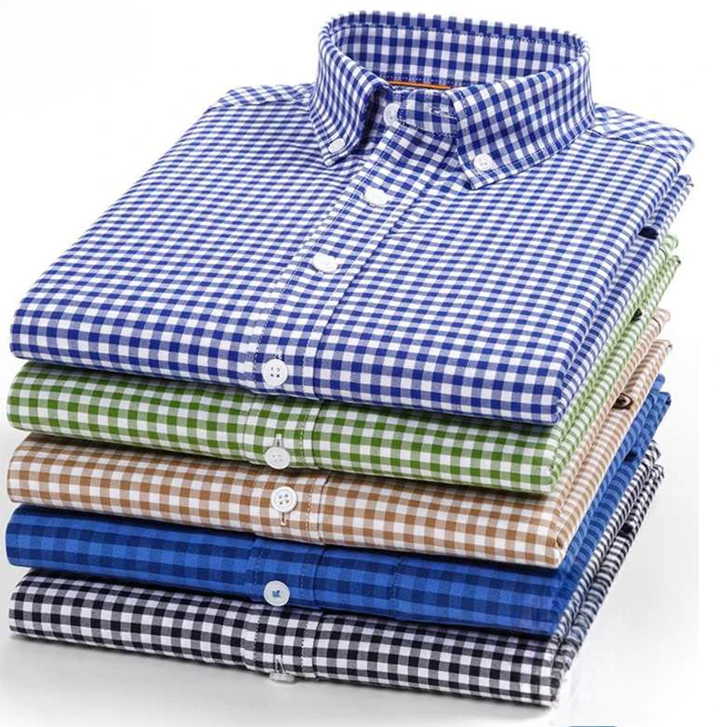 Camisa a cuadros 100% algodón, corte entallado para hombre