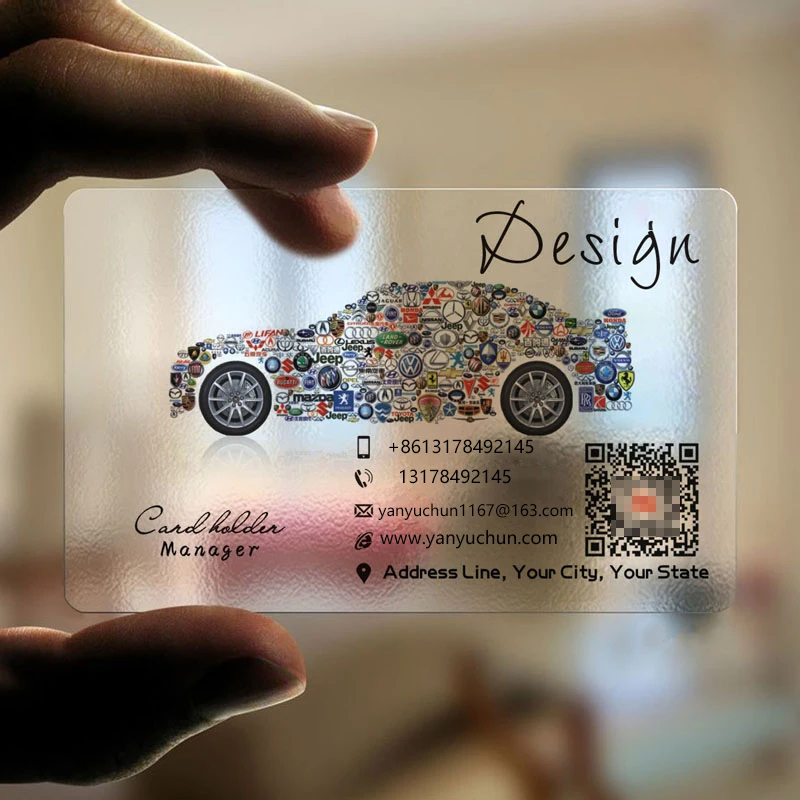 Tarjetas PVC transparentes personalizadas para identificación