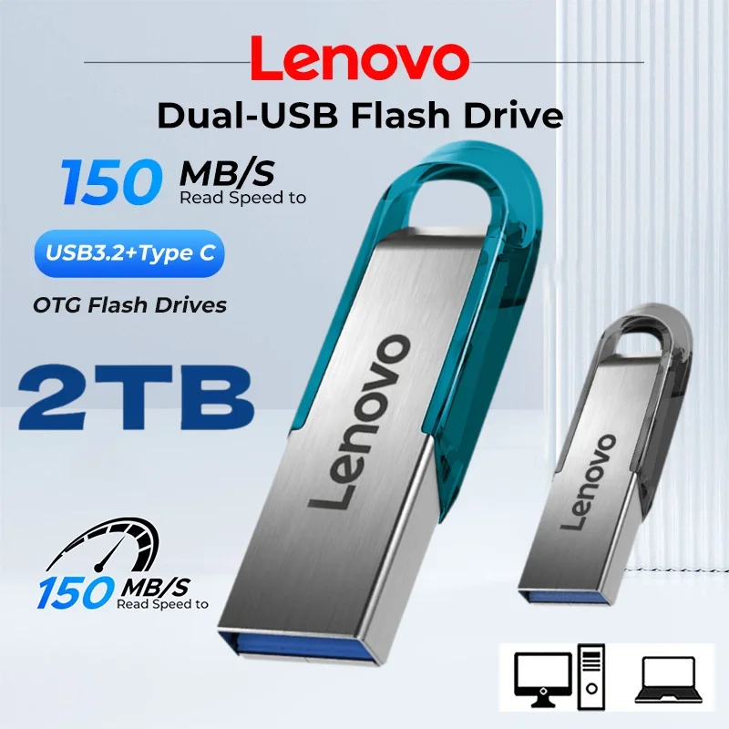 Pendrive metálico USB 3.1 Lenovo, varias capacidades